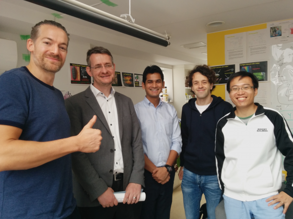 From left the LP-RESEARCH team with Siemens: Klaus Petersen (Co-founder & CEO), Helmut Wenisch (Head of Corporate Technology at Siemens K. K.), Alok Kumar Dubey (Siemens K. K.), Tobias Schlueter (Head of Research), and Lin Zhuohua (Co-founder & CFO)