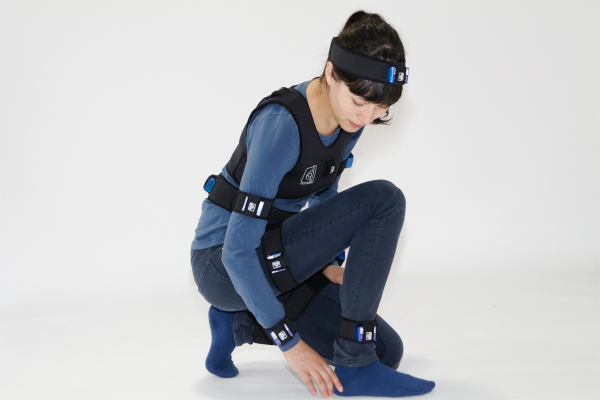 Naho wearing LPMS-B motion capture suit